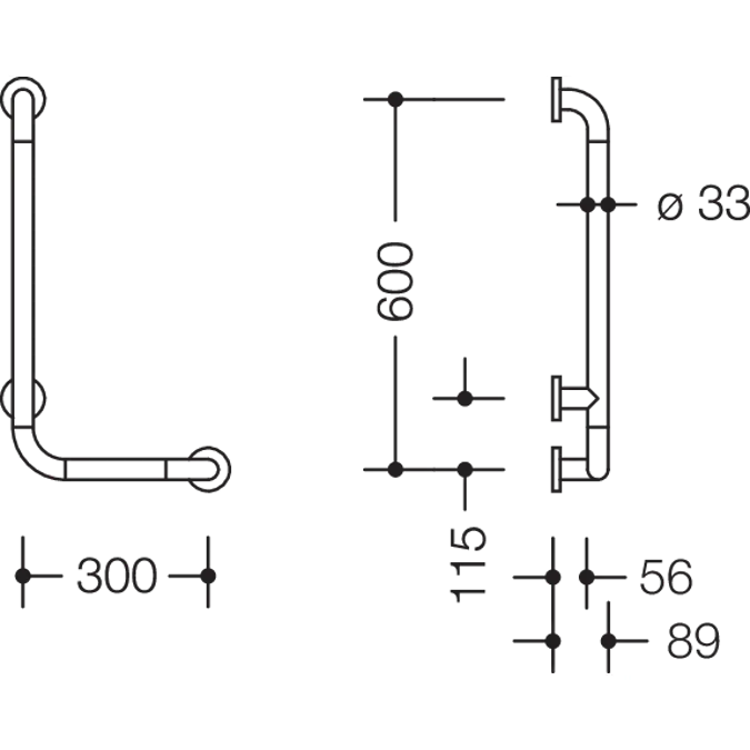 active+ L-shaped support rail, 801-22D100