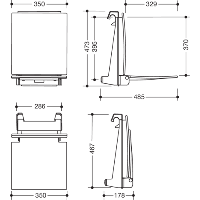 HEWI Removable hanging seat 