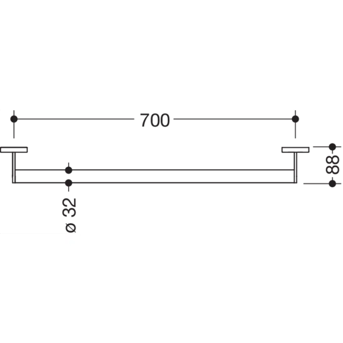 Barre de maintien HEWI, 900-36-00460