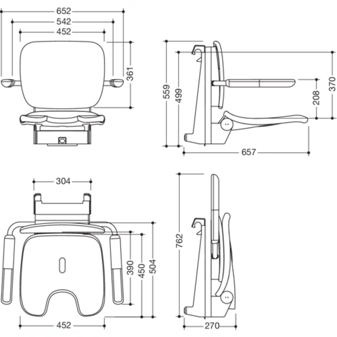 HEWI Hanging seat Premium