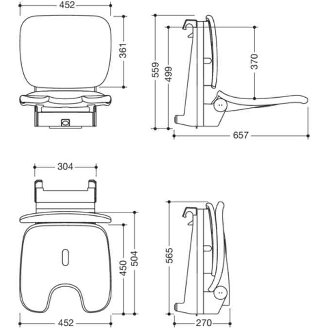 HEWI Hanging seat Comfort
