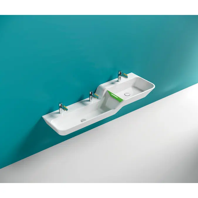 Lavabo en ligne HEWI avec graduation en hauteur