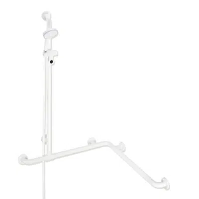 bild för HEWI 801-35-318 Rail with sideways adjustable vertical support bar and shower head holder incl. handheld shower and shower hose