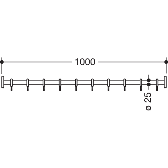 HEWI Shower curtain rail