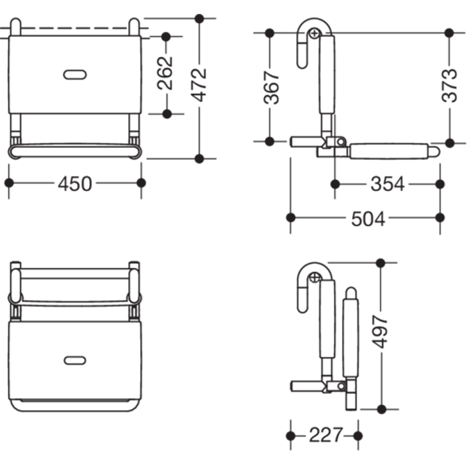 HEWI Removable hanging seat 