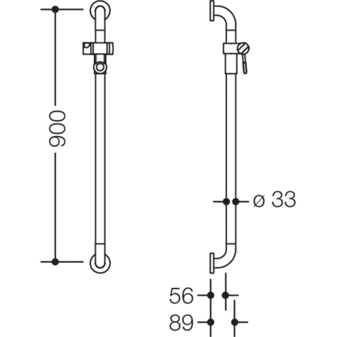 Rail with shower head holder WARM TOUCH, 801-33-11051