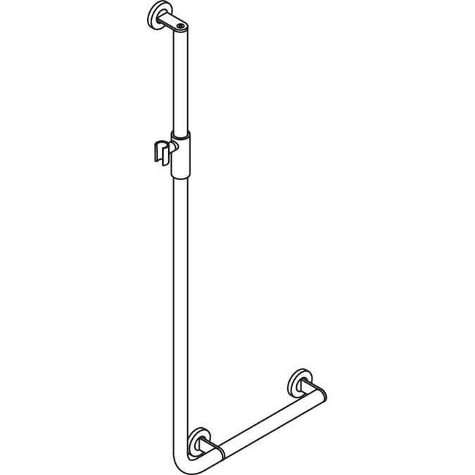 Barre de maintien coudée avec support de douche magnétique HEWI, version droite, 900-33M200XA