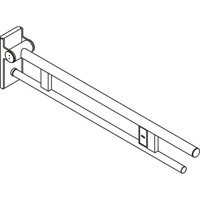 Stützklappgriff Duo, Design A, mit Spülauslösung (Funk), 900 mm, pulverbeschichtet, links, 900-50-12160