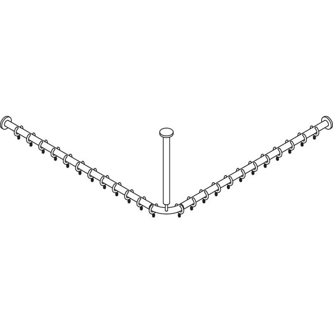 HEWI Shower curtain rail with ceiling support