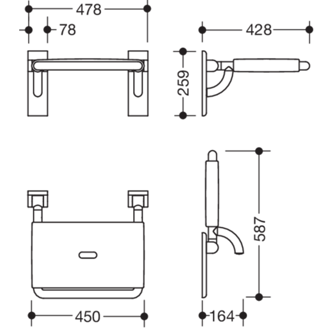 HEWI Hinged seat