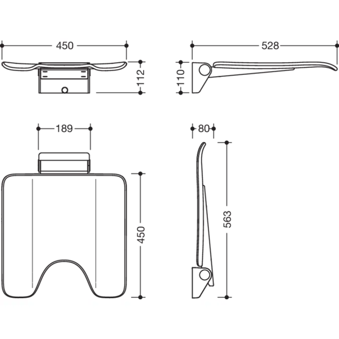 HEWI Mobile hinged seat