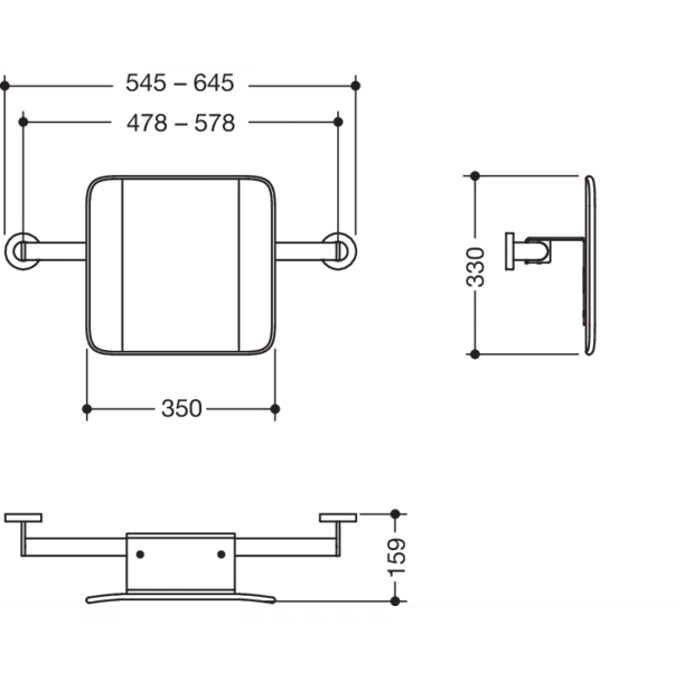 HEWI Mobile backrest rail
