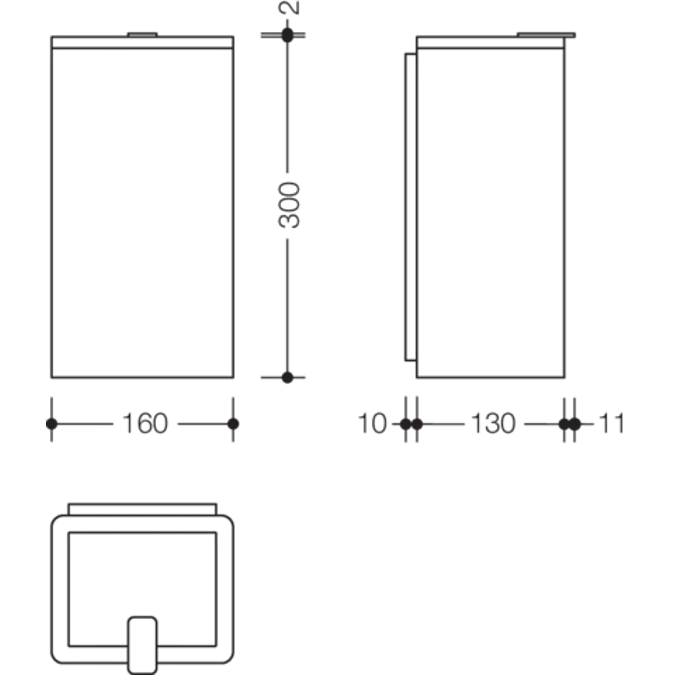 Poubelle hygiéne HEWI, contenance env. 6 litres, 805-05-200