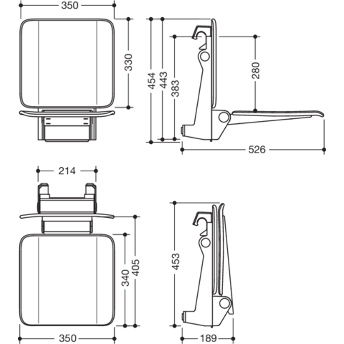 Removable hanging seat, especially for France and Switzerland, 900-51-10660