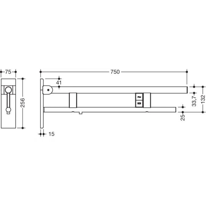 Barre d'appui relevable HEWI Duo