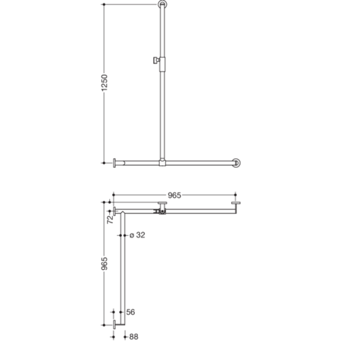 Barre de maintien pour douche, avec barre à support réglable avec coulisseau de douche magnétique, version gauche, 900-35M304XA