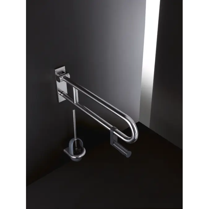 Hinged support rail, Wall mounting plate with stainless steel cover, 700 mm projection, 805-50-210
