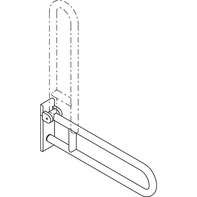 Hinged support rail, Wall mounting plate with stainless steel cover, 700 mm projection, 805-50-210