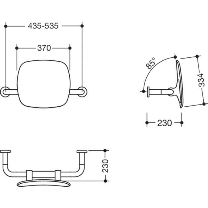 Rückenstütze, nach British Standard, Lehne anthrazitgrau, 801-51-9132