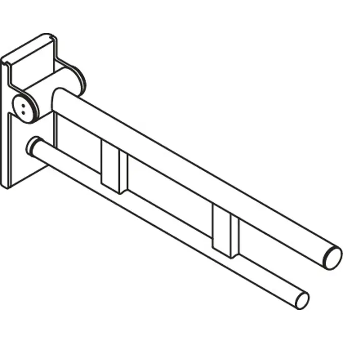 Stützklappgriff Duo, Design A, 600 mm, pulverbeschichtet, 900-50-10160