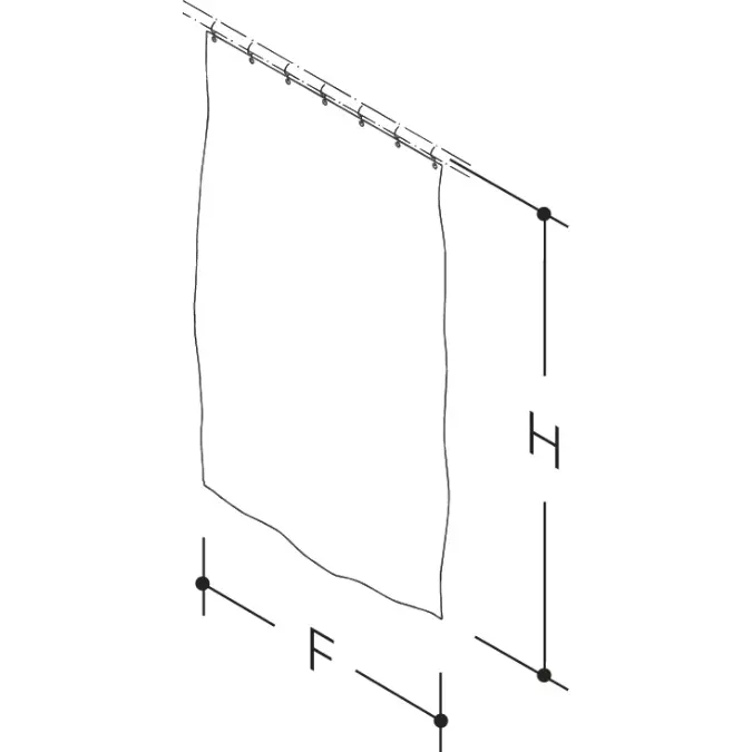 active+ Shower curtain, 2000 mm x 2000 mm, white, 802-34-V0230