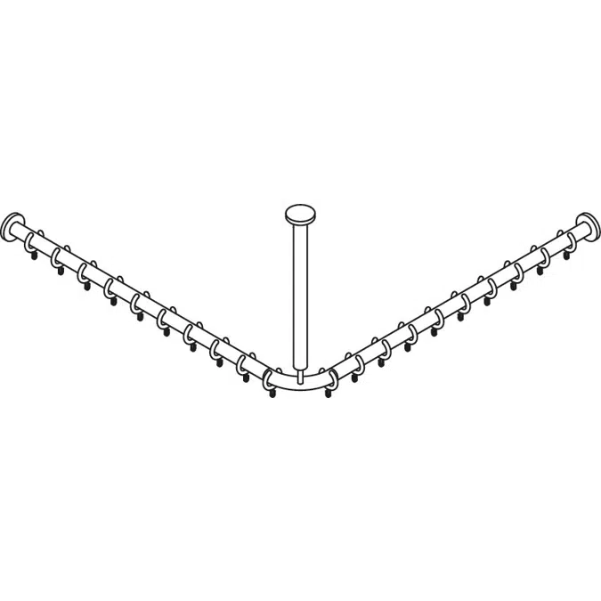 HEWI Shower curtain rail with ceiling support