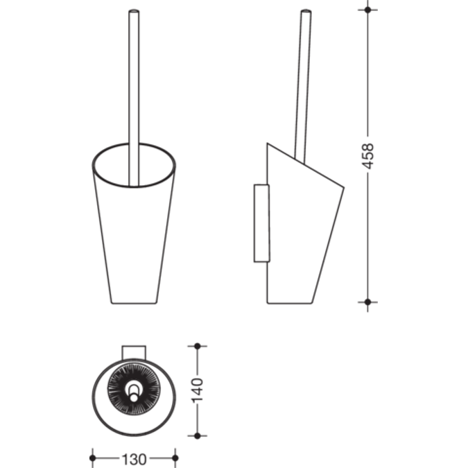 Ensemble brosse WC HEWI