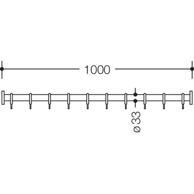 Shower curtain rail, Matt edition, 801-34B400