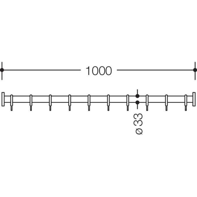 HEWI Shower curtain rail