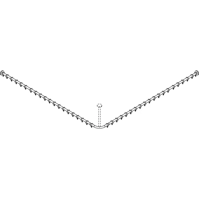 Shower curtain rail, for shower tray 2000 x 2000 mm, 700-34-10560