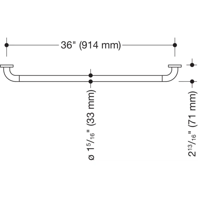Grab bar (ADA), 36" (914 mm), 801-36US150