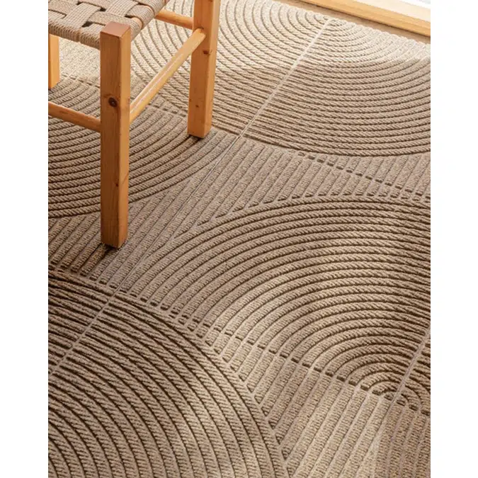 Heymat Entry Mat Tile - Vertical & Circular Beige (Combination Series)