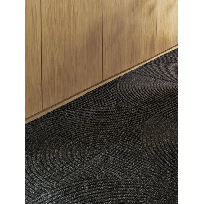 Heymat Entrance Flooring System - Tile Horizontal & Circular Black - Individual item - Combination Series