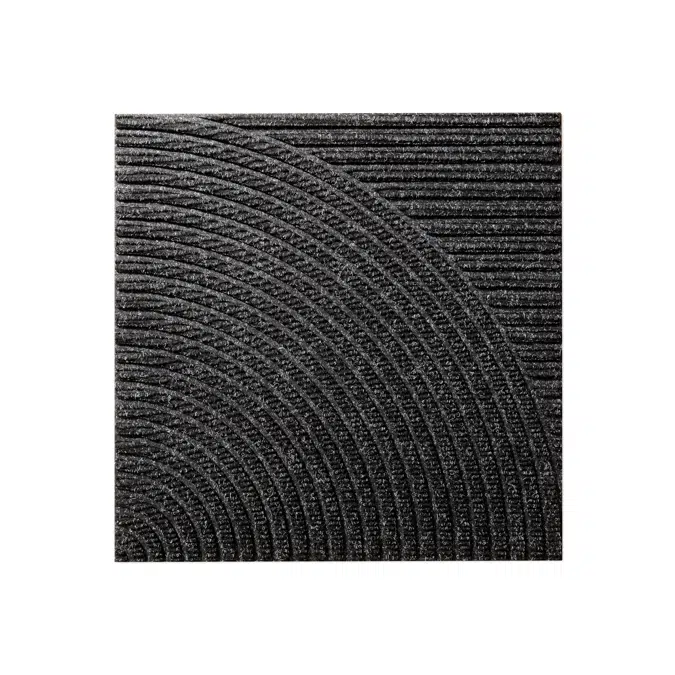 Heymat Pro Zen Carpet Tile Horizontal & Circular Black - Individual item - Combination Series