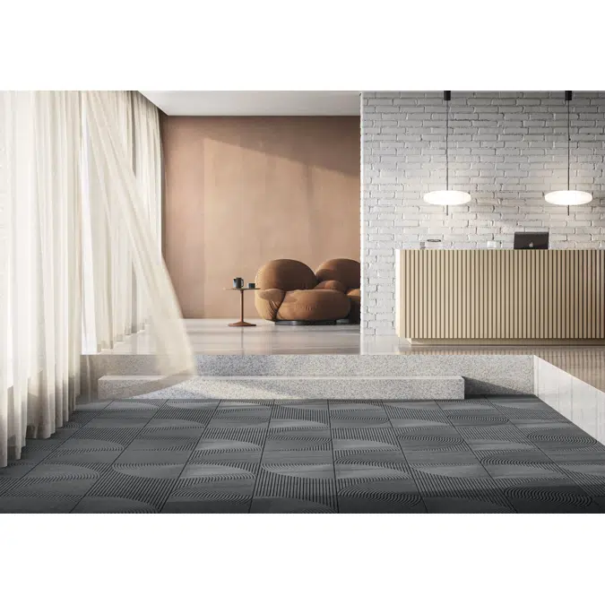 Heymat Entrance Flooring System - Tile Horizontal & Circular Grey - Individual item - Combination Series