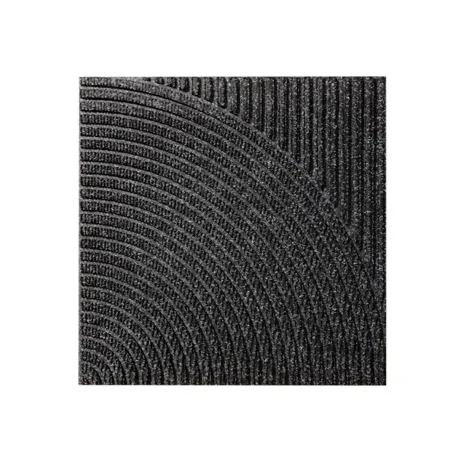  Heymat Entry Mat Tile - Vertical & Circular Black (Combination Series)