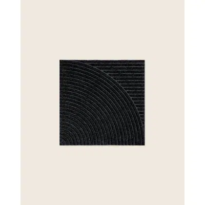 Image for Heymat Entry Mat Tile - Vertical & Circular Black (Combination Series)