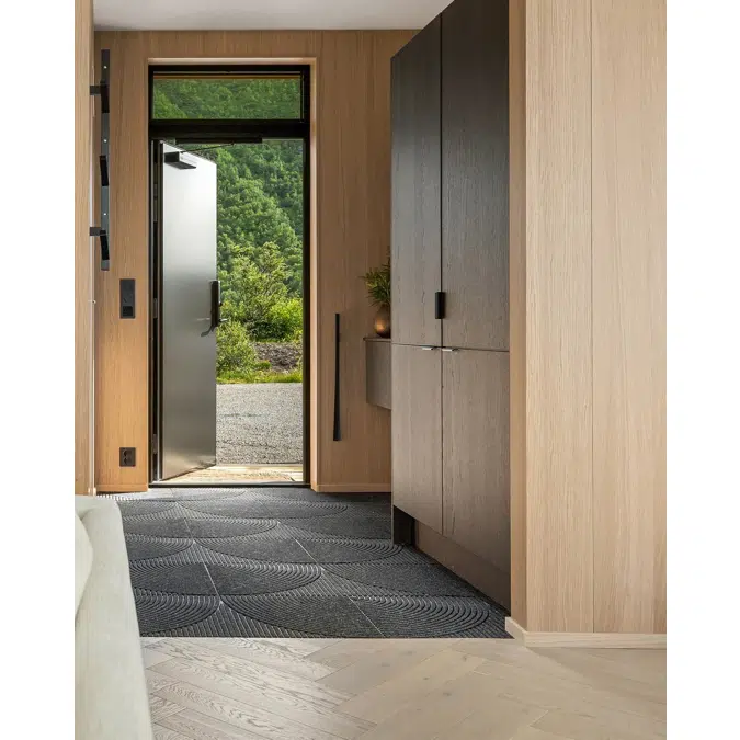 Heymat Entry Mat Tile - Vertical & Circular Black (Combination Series)