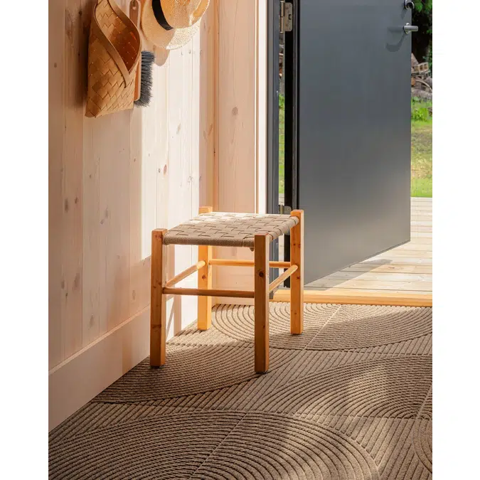 Heymat Entry Mat Tile – Horizontal & Circular Beige (Combination Series)