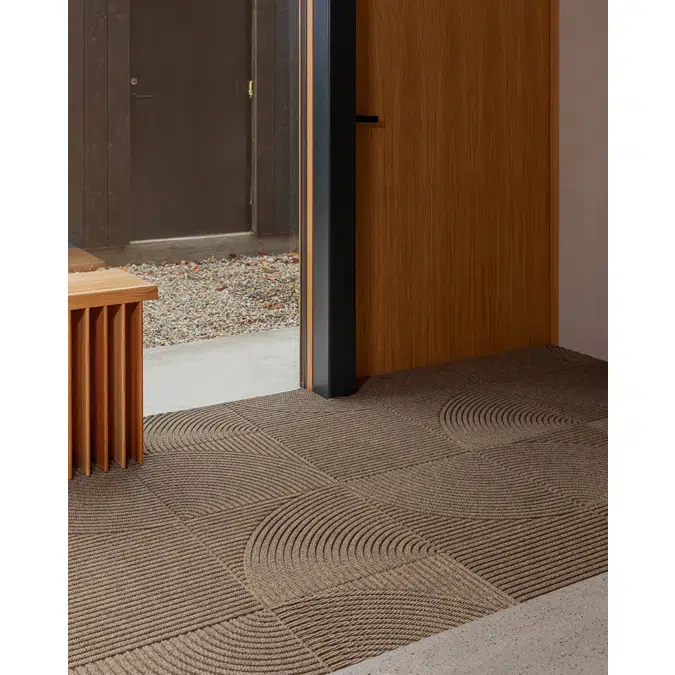 Heymat Entry Mat Tile – Horizontal & Circular Beige (Combination Series)