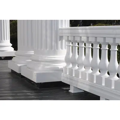 7" x 37" Fiberglass, Urethane, & Synthetic Stone Balustrades, Railing System için görüntü