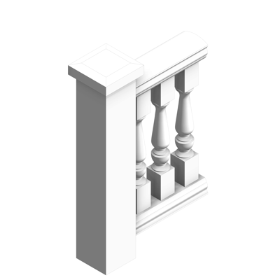 Image for 6" x 37" Fiberglass, Urethane, & Synthetic Stone Balustrades, Railing System