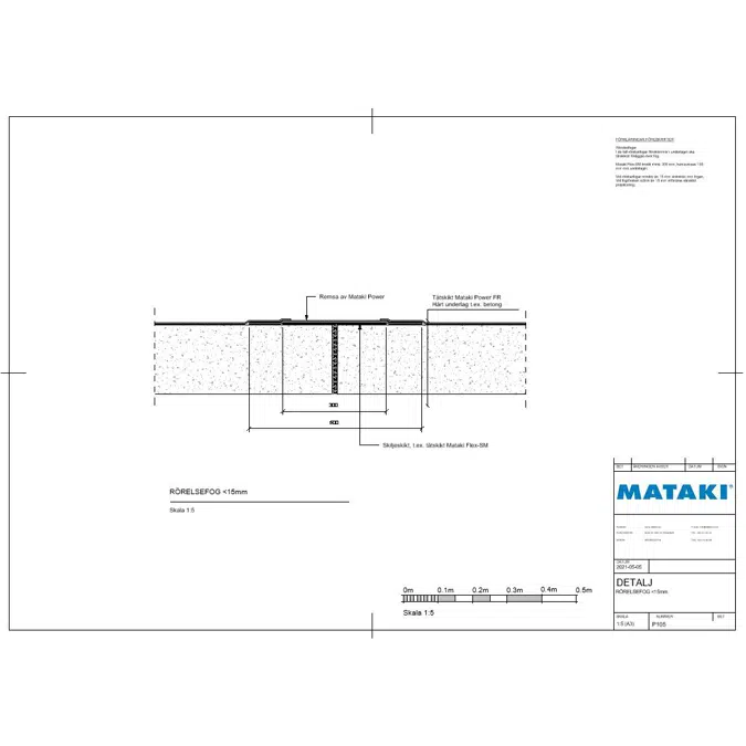 Mataki Power FR Exponerat Tak - Rörelsefog mindre än 15 mm