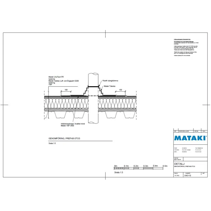 Mataki UnoTech FR Exponerat Tak - Tätskikt mot takstos (isolering och TRP)