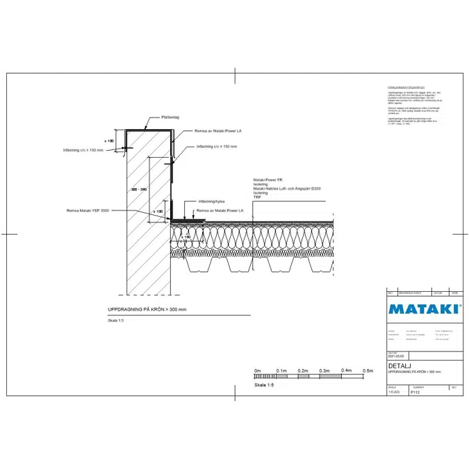 Mataki Power FR Exponerat Tak - Uppdragning på krön större än 300 mm