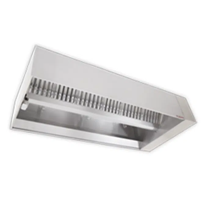 Single Island V-Bank Exhaust Only Hood with Perforated Supply Plenum, NDI Series