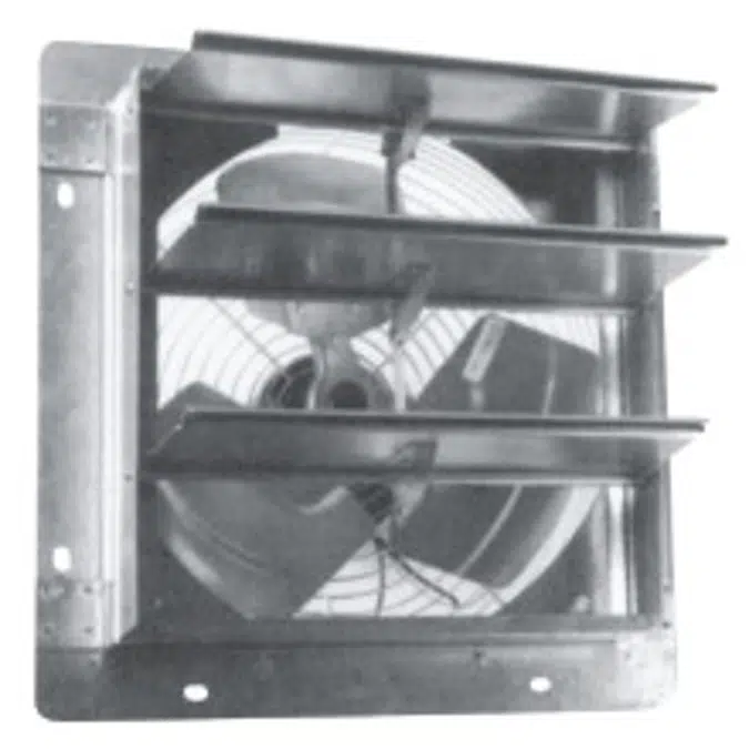 Axial Wallmount Fan, Standard With Shutter, CEPRSM Series