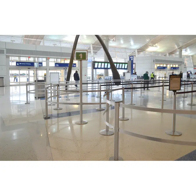 Curved Rigid Rail Queue Barriers