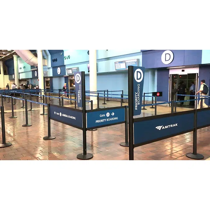 Straight Rigid Rail Queue Barriers