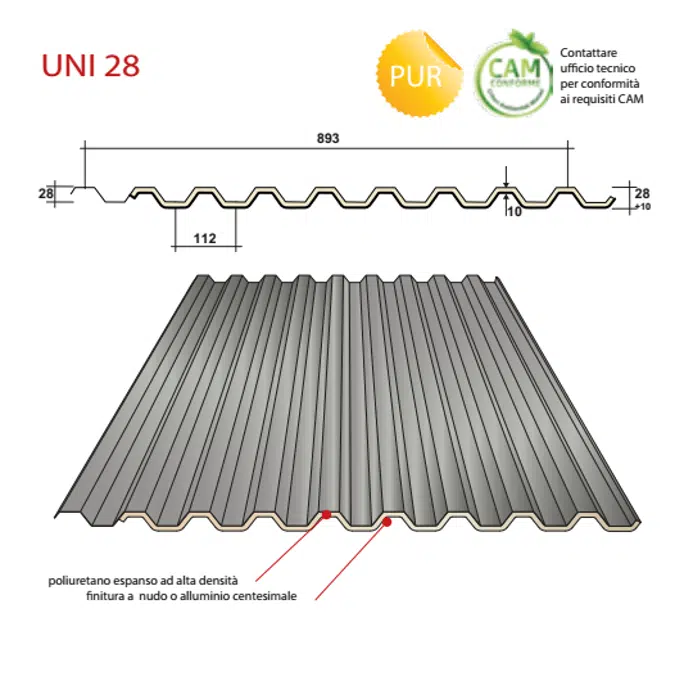 UNI 28 - Polyurethane insulated sheets